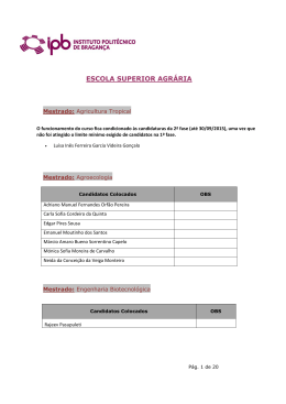 Resultados &ndash; Mestrados &ndash; 1&ordf; Fase