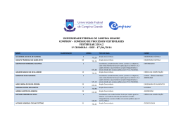1&ordf; Chamada - SiSU - Comprov - Universidade Federal de Campina