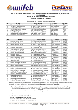 RELA&Ccedil;&Atilde;O DOS ALUNOS APROVADOS NO PROGRAMA