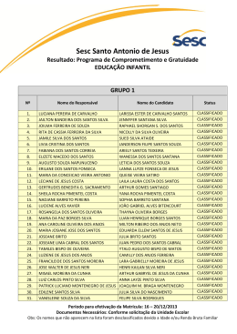 Resultado da Sele&ccedil;&atilde;o PCG - Educa&ccedil;&atilde;o Infantil e