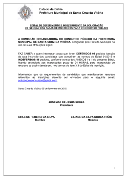 edital de divulga&ccedil;&atilde;o das isen&ccedil;&otilde;es 05/02/2015