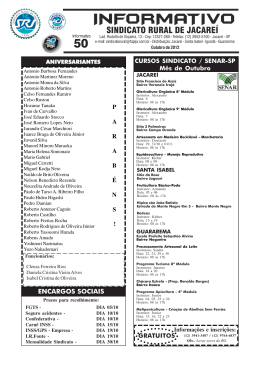 Informativo N&uacute;meros 50 - Sindicato Rural de Jacar&iacute;