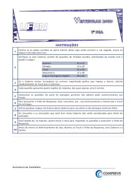 Qu&iacute;mica - Biologia - F&iacute;sica - Matem&aacute;tica - Ingl&ecirc;s - Comperve
