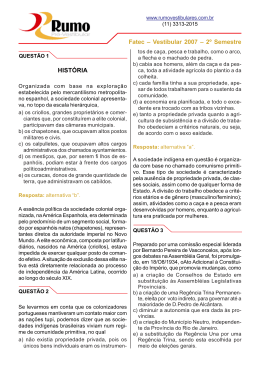 Fatec &ndash; Vestibular 2007 &ndash; 2&ordm; Semestre HIST&Oacute;RIA