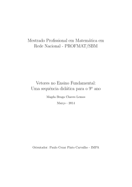 Vetores no ensino fundamental