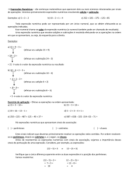Expressões numéricas com números naturais