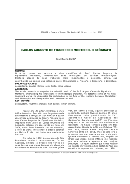 Carlos Augusto de Figeiredo Monteiro, o ge&oacute;grafo