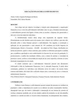 EDUCA&Ccedil;&Atilde;O FINANCEIRA E ENDIVIDAMENTO Aluno