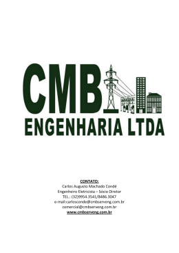 CONTATO: Carlos Augusto Machado Condé Engenheiro Eletricista