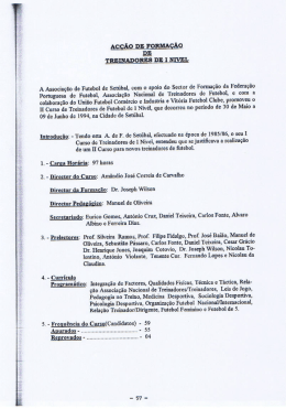 II Curso Treinadores Futebol - I Nivel 1993/94