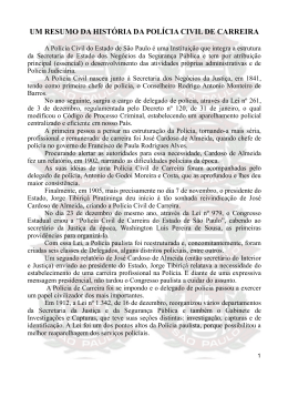 Resumo da historia da pol&iacute;cia de carreira de SP