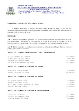 portaria de nomea&ccedil;&atilde;o - Sr Concursos e Pesquisas Ltda