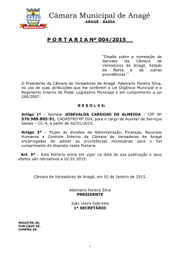 Portaria Nº 004/2015 - Nomear Josevalda Cardoso de Almeida