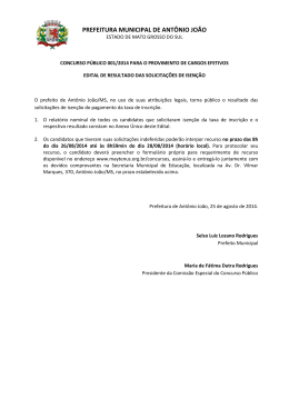Edital de Resultado das Isen&ccedil;&otilde;es