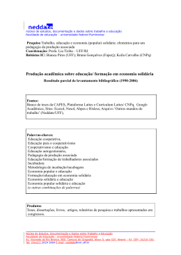 Produção acadêmica sobre educação/ formação em