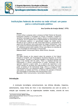institui&ccedil;&otilde;es federais de ensino na rede virtual