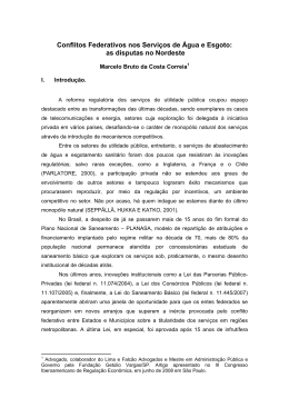 07 / Jul 2008 Conflitos Federativos nos Servi&ccedil;os de &Aacute;gua e Esgoto