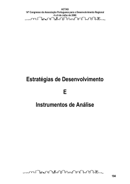 Estrat&eacute;gias de Desenvolvimento E Instrumentos de An&aacute;lise