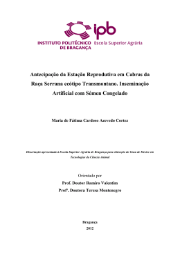 Antecipa&ccedil;&atilde;o da Esta&ccedil;&atilde;o Reprodutiva em Cabras da Ra&ccedil;a Serrana