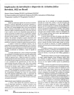 Implicações da introdução e dispersão de Achatina fulica no Brasil