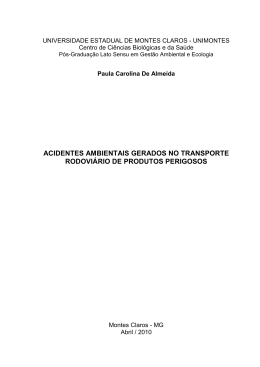acidentes ambientais gerados no transporte rodovi&aacute;rio