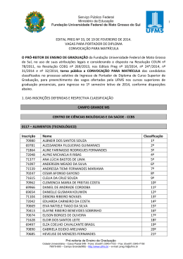 Portador de Diplomas UFMS 2014 - Ver&atilde;o - Copeve