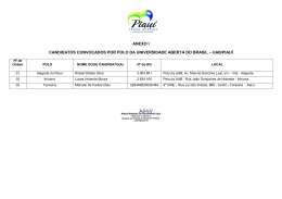 ANEXO I CANDIDATOS CONVOCADOS POR POLO DA
