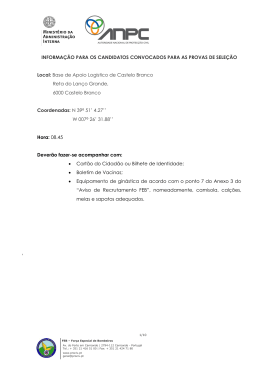 INFORMA&Ccedil;&Atilde;O PARA OS CANDIDATOS CONVOCADOS PARA AS