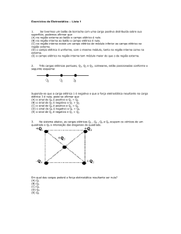 Exerc&iacute;cios de Eletrost&aacute;tica - Cursinho PET