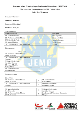 O Governo de Minas Gerais, por interm&eacute;dio do Instituto