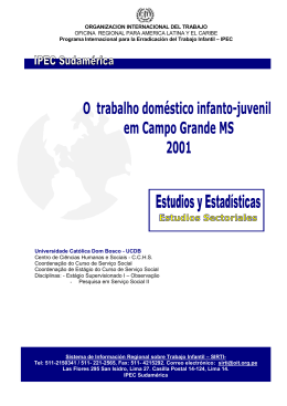 "O trabalho dom&eacute;stico infanto-juvenil em Campo Grande