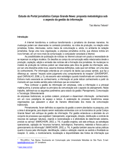 Estudo do Portal jornal&iacute;stico Campo Grande News