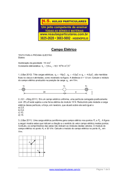 Eletrost&aacute;tica &ndash; Campo El&eacute;trico