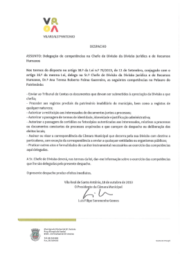 ASSUNTO: Delega&ccedil;&atilde;o de compet&ecirc;ncias na Chefe de Divis&atilde;o da