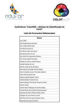 Lista de Formandos Selecionados