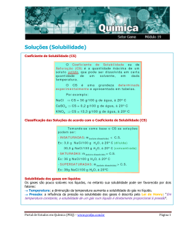 Soluções (Solubilidade) - Portal de Estudos em Química