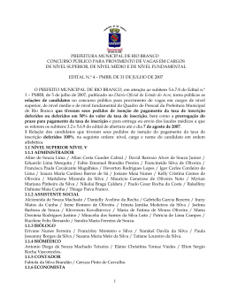 Edital n&ordm; 4 - Resultado da isen&ccedil;&atilde;o de taxa