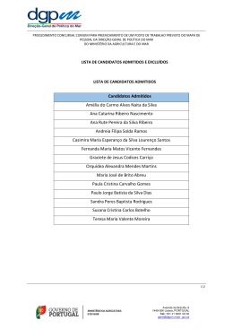 Lista de candidatos admitidos e excluídos