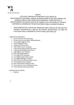 anexoi lista dos candidatos admitidos e exclu&iacute;dos ao procedimento