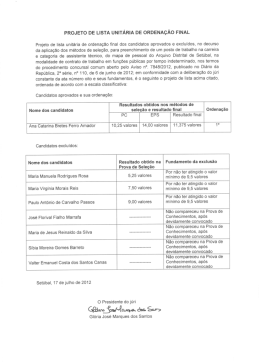 projeto de lista unitária de ordenação final