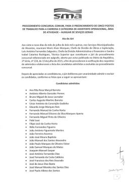 Ata júri - Candidatos admitidos e excluídos