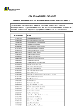 lista de candidatos excluídos - Escola Secundária de Odivelas