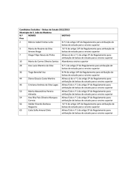 Candidatos Excluídos – Bolsas de Estudo 2012/2013 Município de