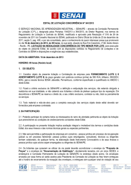 EDITAL DE LICITA&Ccedil;&Atilde;O N&deg; /96