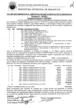 Enviado em 12/09/2012 Arquivo: Ata, Homologação e Contrato