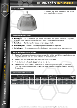 Luminária ET59 Luminária de uso industrial até 400W, para