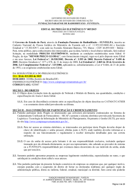 EDITAL DO PREG&Atilde;O ELETR&Ocirc;NICO N&ordm; 005/2015 O