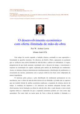 W. Arthur Lewis_O desenvolvimento com oferta