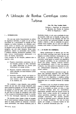 A Utiliza&ccedil;&atilde;o de Bombas Centr&iacute;fugas como Turbinas