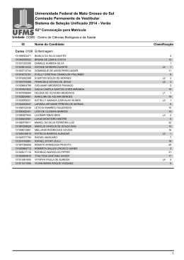 Sisu 2014 - Ver&atilde;o - Copeve - Universidade Federal de Mato Grosso